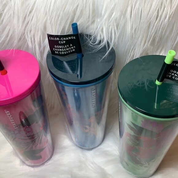 NWT- Starbucks 24oz 2021 Holiday color changing Tumbler. Set of 3 - Picture 2 of 3